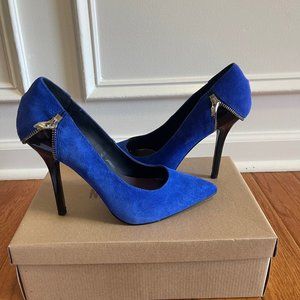 Fergie Blue Suede Heels